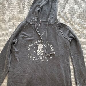 Long Beach Island New Jersey Pineapple Hoodie - Charcoal Sz Med